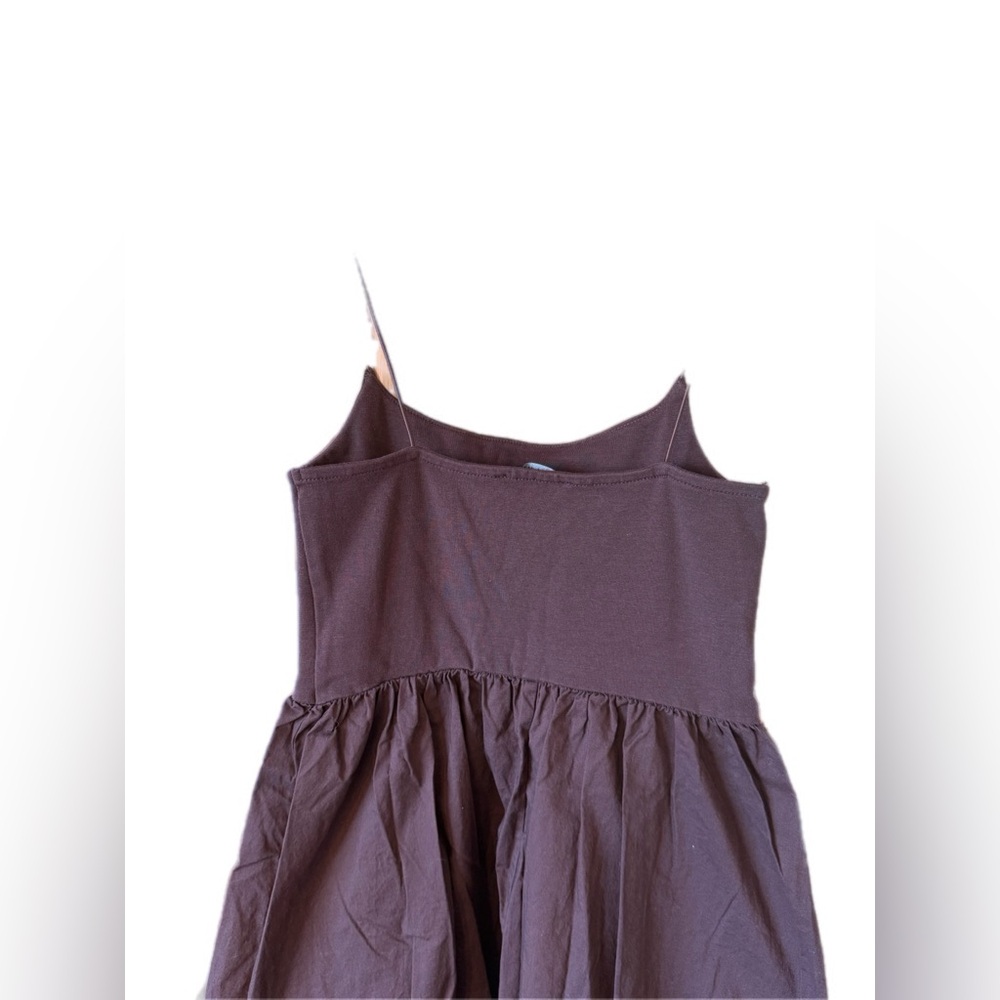 Zara COTTON STRAPPY DRESS dark brown small NWOT - Picture 8 of 12